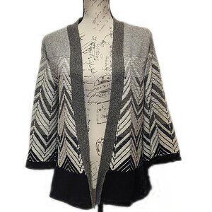 Moth by Anthropologie Open Front Cheveron Kimono Cardigan Medium Chunky Wool